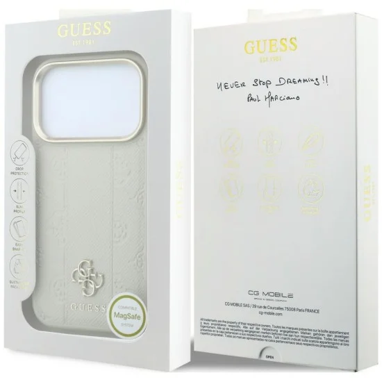 Guess - Peony 4G Small Logo MagSafe (GUHMP18X6PGS4NPE) - iPhone 18 Pro Max / iPhone 17 Pro Max - Beige
