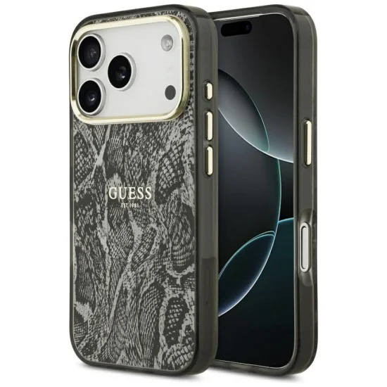 Калъф Guess Python Pattern MagSafe (GUHMP18LHIMPYGK) - iPhone 18 Pro / iPhone 17 Pro - Черен