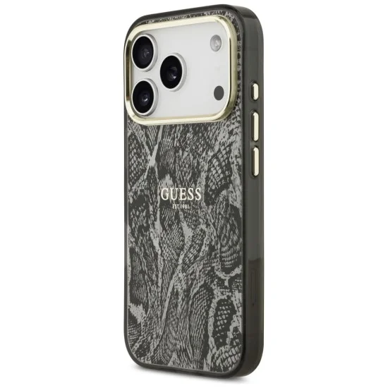 Калъф Guess Python Pattern MagSafe (GUHMP18LHIMPYGK) - iPhone 18 Pro / iPhone 17 Pro - Черен