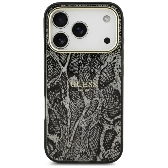 Калъф Guess Python Pattern MagSafe (GUHMP18LHIMPYGK) - iPhone 18 Pro / iPhone 17 Pro - Черен
