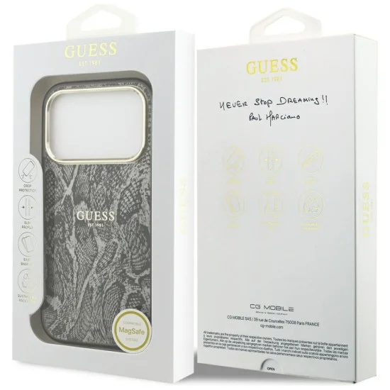Калъф Guess Python Pattern MagSafe (GUHMP18LHIMPYGK) - iPhone 18 Pro / iPhone 17 Pro - Черен