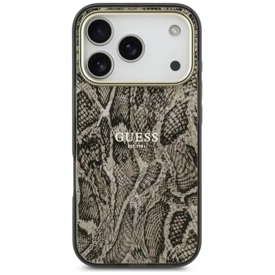 Калъф Guess Python Pattern MagSafe (GUHMP18LHIMPYGW) - iPhone 18 Pro / iPhone 17 Pro - Кафяв