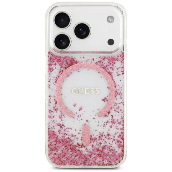 Guess - Resin Bottom Glitter MagSafe (GUHMP18LRGRGEP) - iPhone 18 Pro / iPhone 17 Pro - Pink