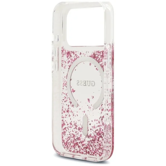 Guess - Resin Bottom Glitter MagSafe (GUHMP18LRGRGEP) - iPhone 18 Pro / iPhone 17 Pro - Pink