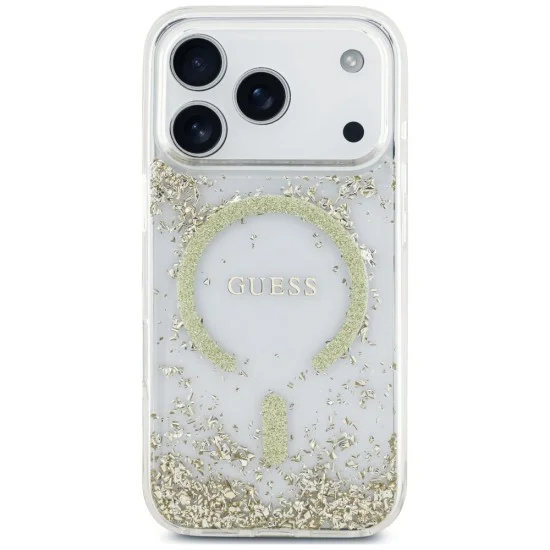 Guess - Resin Bottom Glitter MagSafe (GUHMP18XRGRGED) - iPhone 18 Pro Max / iPhone 17 Pro Max - Gold