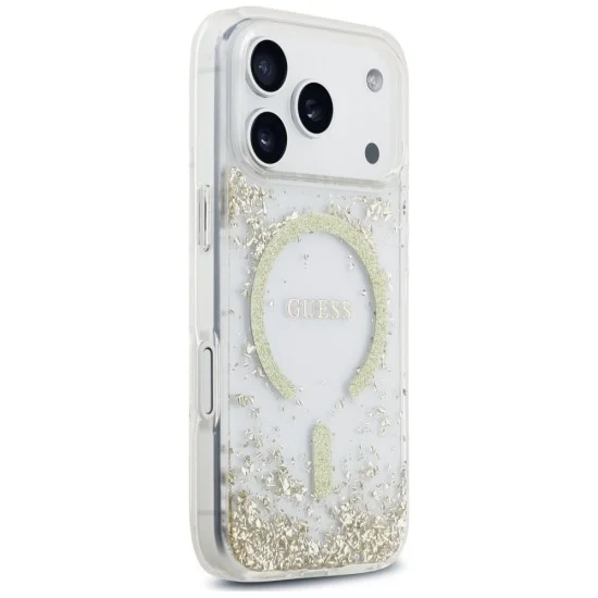 Guess - Resin Bottom Glitter MagSafe (GUHMP18XRGRGED) - iPhone 18 Pro Max / iPhone 17 Pro Max - Gold