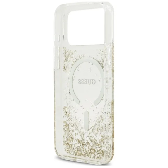 Guess - Resin Bottom Glitter MagSafe (GUHMP18XRGRGED) - iPhone 18 Pro Max / iPhone 17 Pro Max - Gold