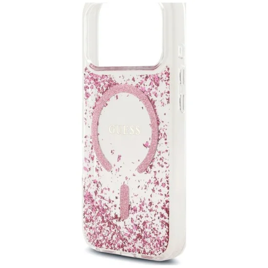 Guess - Resin Bottom Glitter MagSafe (GUHMP18XRGRGEP) - iPhone 18 Pro Max / iPhone 17 Pro Max - Pink