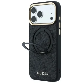 Калъф Guess - Ring Stand Classic Logo MagSafe (GUHMP18L6PS4RSCLK) - iPhone 18 Pro / iPhone 17 Pro - Черен