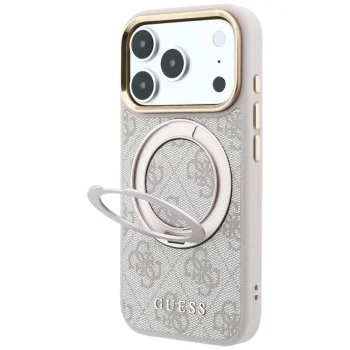 Калъф Guess - Ring Stand Classic Logo MagSafe (GUHMP18X6PS4RSCLP) - iPhone 18 Pro Max / iPhone 17 Pro Max - Розов