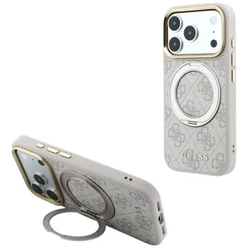 Калъф Guess - Ring Stand Classic Logo MagSafe (GUHMP18X6PS4RSCLP) - iPhone 18 Pro Max / iPhone 17 Pro Max - Розов