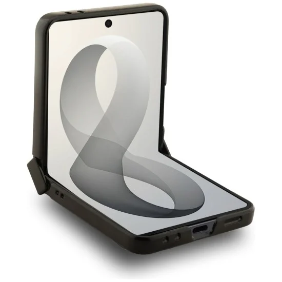 Калъф Guess Ring Stand Grained Classic Logo MagSafe (GUHMZF86PSGRSCLE) - Samsung Galaxy Z Flip8 - Бежов