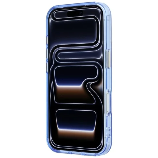 Калъф Guess Ring Stand Script Metal Logo MagSafe (GUHMP18L6HCCMSB) - iPhone 18 Pro / iPhone 17 Pro - Светлосин