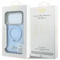 Калъф Guess Ring Stand Script Metal Logo MagSafe (GUHMP18L6HCCMSB) - iPhone 18 Pro / iPhone 17 Pro - Светлосин