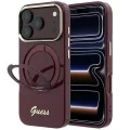 Калъф Guess Ring Stand Script Metal Logo MagSafe (GUHMP18L6HCCMSU) - iPhone 18 Pro / iPhone 17 Pro - Бордо