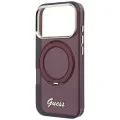 Калъф Guess Ring Stand Script Metal Logo MagSafe (GUHMP18L6HCCMSU) - iPhone 18 Pro / iPhone 17 Pro - Бордо