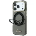 Калъф Guess Ring Stand Script Metal Logo MagSafe (GUHMP18X6HCCMSK) - iPhone 18 Pro Max / iPhone 17 Pro Max - Черен