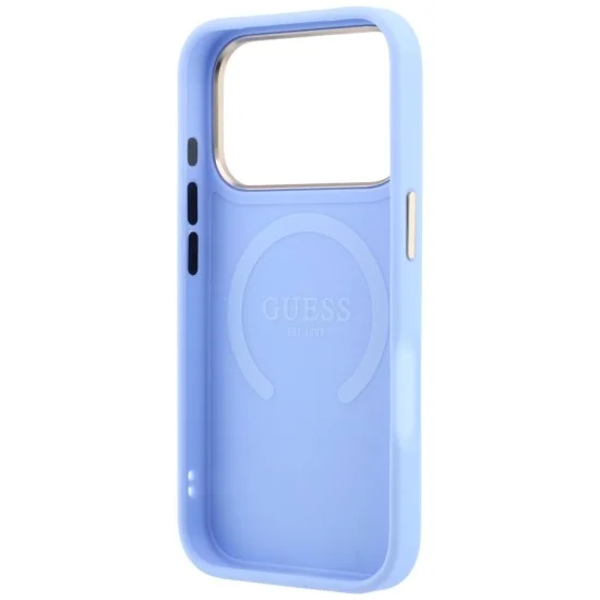 Guess - Saffiano Peony & Ring MagSafe (GUHMP18LPSAMSECB) - iPhone 18 Pro / iPhone 17 Pro - Light Blue