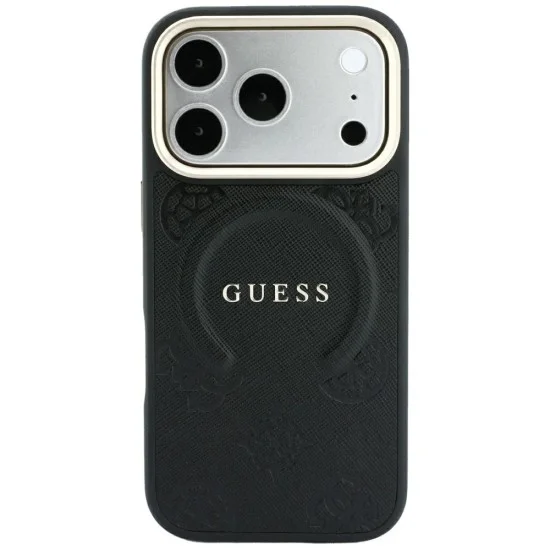 Guess - Saffiano Peony & Ring MagSafe (GUHMP18LPSAMSECK) - iPhone 18 Pro / iPhone 17 Pro - Black