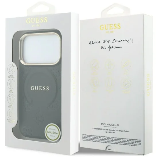 Guess - Saffiano Peony & Ring MagSafe (GUHMP18LPSAMSECK) - iPhone 18 Pro / iPhone 17 Pro - Black
