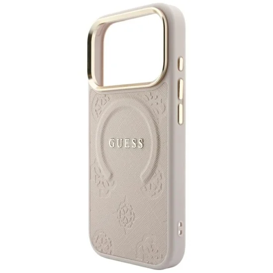Guess - Saffiano Peony & Ring MagSafe (GUHMP18LPSAMSECP) - iPhone 18 Pro / iPhone 17 Pro - Pink