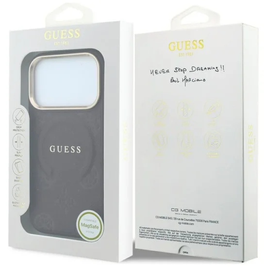Guess - Saffiano Peony & Ring MagSafe (GUHMP18LPSAMSECU) - iPhone 18 Pro / iPhone 17 Pro - Burgundy