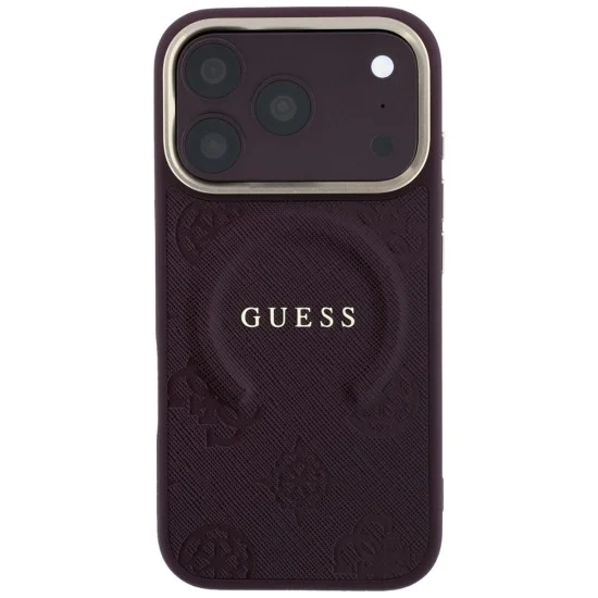 Guess - Saffiano Peony & Ring MagSafe (GUHMP18XPSAMSECU) - iPhone 18 Pro Max / iPhone 17 Pro Max - Burgundy