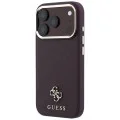 Калъф Guess Saffiano Small 4G Classic MagSafe (GUHMP18L6PSA4DMU) - iPhone 18 Pro / iPhone 17 Pro - Бордо