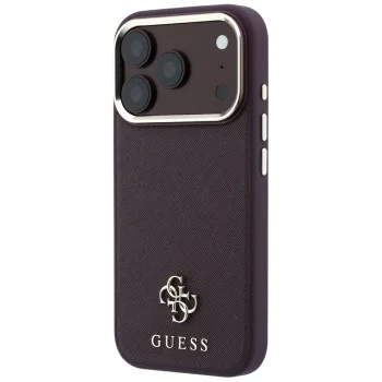 Калъф Guess Saffiano Small 4G Classic MagSafe (GUHMP18L6PSA4DMU) - iPhone 18 Pro / iPhone 17 Pro - Бордо
