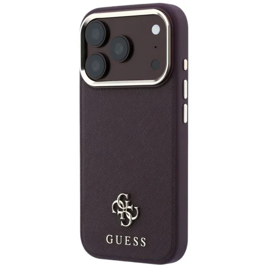 Калъф Guess Saffiano Small 4G Classic MagSafe (GUHMP18L6PSA4DMU) - iPhone 18 Pro / iPhone 17 Pro - Бордо