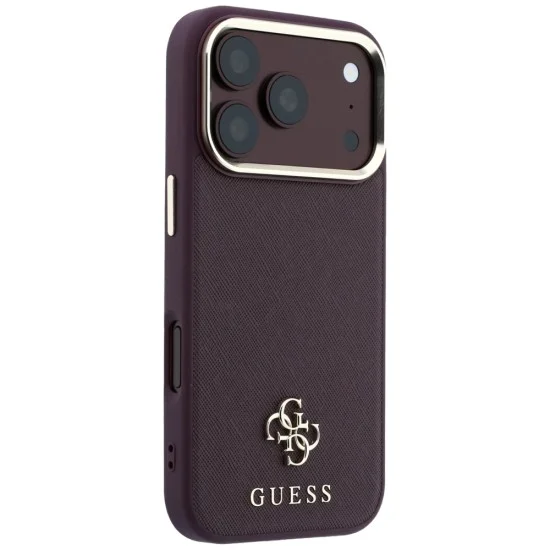 Калъф Guess Saffiano Small 4G Classic MagSafe (GUHMP18L6PSA4DMU) - iPhone 18 Pro / iPhone 17 Pro - Бордо