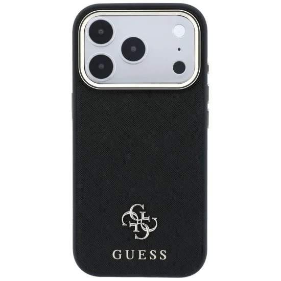 Калъф Guess Saffiano Small 4G Classic MagSafe (GUHMP18X6PSA4DMK) - iPhone 18 Pro Max / iPhone 17 Pro Max - Черен