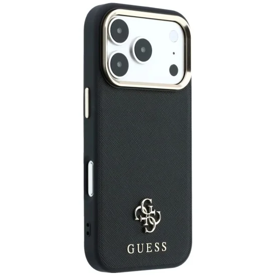 Калъф Guess Saffiano Small 4G Classic MagSafe (GUHMP18X6PSA4DMK) - iPhone 18 Pro Max / iPhone 17 Pro Max - Черен