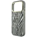 Guess - Zebra Glitter Triangle Logo MagSafe (GUHMP18L6HZPGTLS) - iPhone 18 Pro / iPhone 17 Pro - Silver