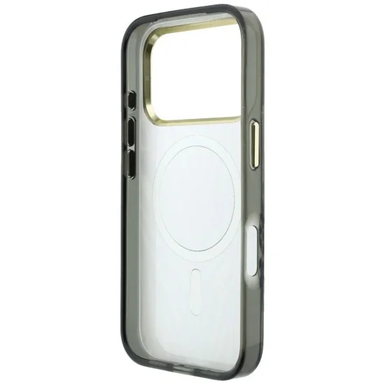 Guess - Zebra Glitter Triangle Logo MagSafe (GUHMP18L6HZPGTLS) - iPhone 18 Pro / iPhone 17 Pro - Silver