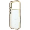 Калъф Guess Zebra Glitter Triangle Logo MagSafe (GUHMP18X6HZPGTLD) - iPhone 18 Pro Max / iPhone 17 Pro Max - Златист
