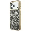 Калъф Guess Zebra Glitter Triangle Logo MagSafe (GUHMP18X6HZPGTLD) - iPhone 18 Pro Max / iPhone 17 Pro Max - Златист