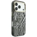 Калъф Guess Zebra Glitter Triangle Logo MagSafe (GUHMP18X6HZPGTLS) - iPhone 18 Pro Max / iPhone 17 Pro Max - Сребрист