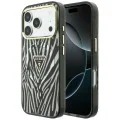 Калъф Guess Zebra Glitter Triangle Logo MagSafe (GUHMP18X6HZPGTLS) - iPhone 18 Pro Max / iPhone 17 Pro Max - Сребрист