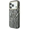 Калъф Guess Zebra Glitter Triangle Logo MagSafe (GUHMP18X6HZPGTLS) - iPhone 18 Pro Max / iPhone 17 Pro Max - Сребрист