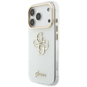 Калъф Guess IML 4G Metal Script (GUHCP18L5HC4MLSH) - iPhone 18 Pro / iPhone 17 Pro - Бял