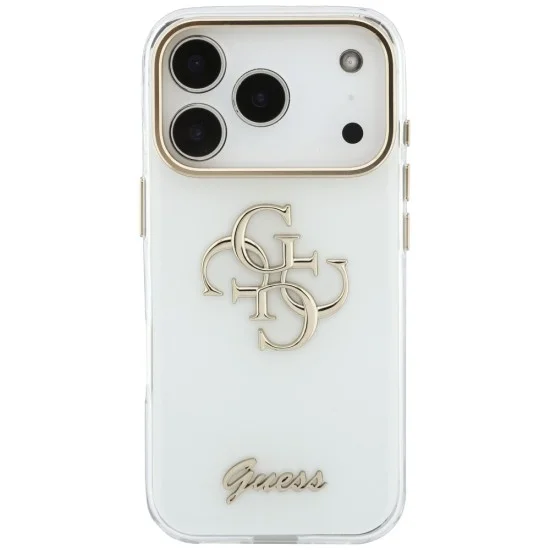 Калъф Guess IML 4G Metal Script (GUHCP18L5HC4MLSH) - iPhone 18 Pro / iPhone 17 Pro - Бял