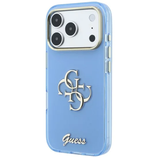 Калъф Guess IML 4G Metal Script (GUHCP18L5HC4MLSL) - iPhone 18 Pro / iPhone 17 Pro - Светлосин