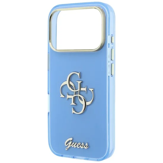 Калъф Guess IML 4G Metal Script (GUHCP18L5HC4MLSL) - iPhone 18 Pro / iPhone 17 Pro - Светлосин