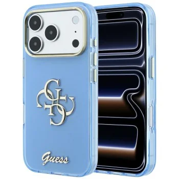 Калъф Guess IML 4G Metal Script (GUHCP18L5HC4MLSL) - iPhone 18 Pro / iPhone 17 Pro - Светлосин