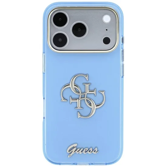 Калъф Guess IML 4G Metal Script (GUHCP18L5HC4MLSL) - iPhone 18 Pro / iPhone 17 Pro - Светлосин
