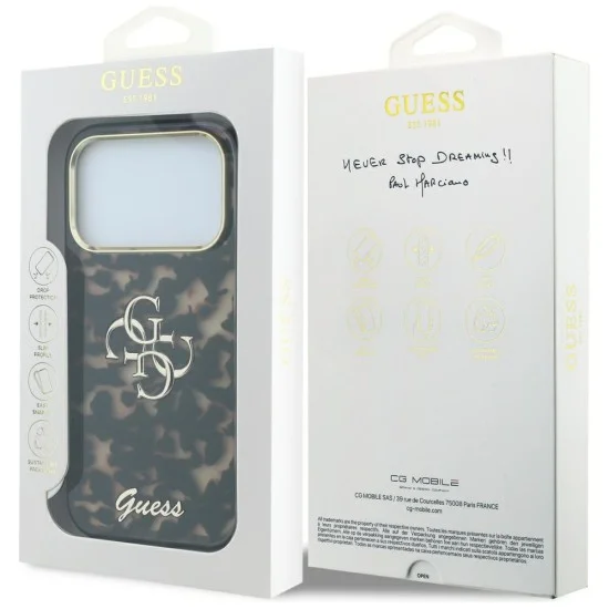 Калъф Guess IML 4G Metal Script (GUHCP18L6HT4SMW) - iPhone 18 Pro / iPhone 17 Pro - Костенурков
