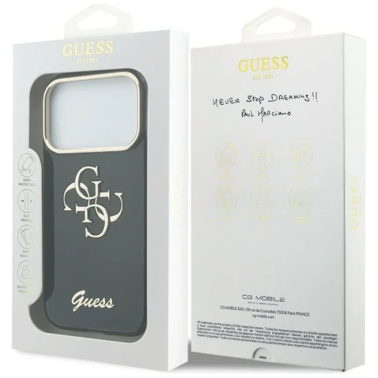 Калъф Guess IML 4G Metal Script (GUHCP18X5HC4MLSK) - iPhone 18 Pro Max / iPhone 17 Pro Max - Черен