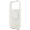 Калъф Guess IML Flowers Electroplated with Pearl Strap MagSafe (GUHMP18LHCPOFPH) - iPhone 18 Pro / iPhone 17 Pro - Бял