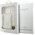 Калъф Guess IML Flowers Electroplated with Pearl Strap MagSafe (GUHMP18LHCPOFPH) - iPhone 18 Pro / iPhone 17 Pro - Бял